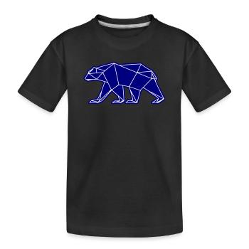 Eisbär Polar Bär Polygon Symbol - Kinder Premium Bio T-Shirt - Schwarz - Vorne