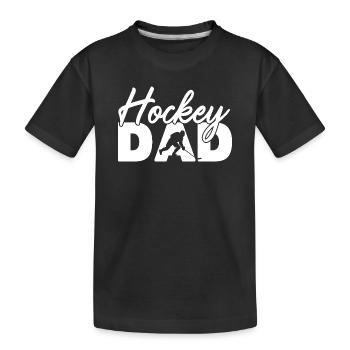 Hockey-Papa wie ein normaler Vater, nur coolere Kunst - Kinder Premium Bio T-Shirt - Schwarz - Vorne