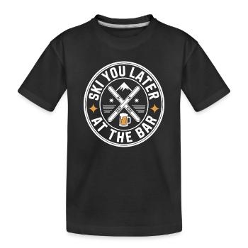 Skier plus tard au bar après ski bar - T-shirt bio Premium Enfant - noir - Devant