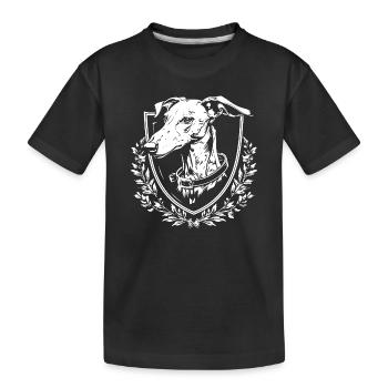 Emblème du chien avec laurier - T-shirt bio Premium Enfant - noir - Devant