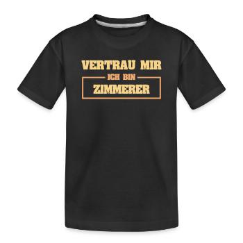 Zimmerer - Kinder Premium Bio T-Shirt - Schwarz - Vorne