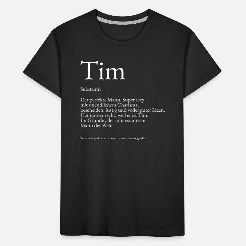 Explication du dictionnaire Tim Prénom Tim T-shirt bio Premium Enfant