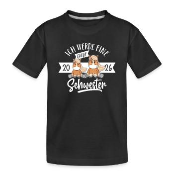 I'm going to be a big sister 2026 baby - Kids' Premium Organic T-Shirt - black - Front