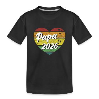 Dad 2026 Dad 2026 Dad-to-be retro vintage - Kids' Premium Organic T-Shirt - black - Front