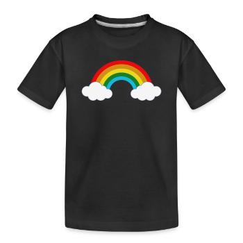Regenbogen - Kinder Premium Bio T-Shirt - Schwarz - Vorne