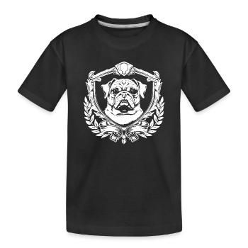 Blason de bouledogue avec laurier - T-shirt bio Premium Enfant - noir - Devant