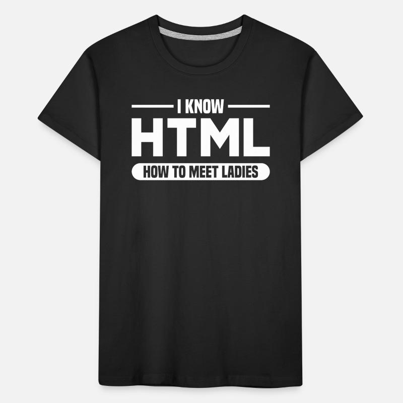HTML Humor Code Programmer Saying Kids' Premium Organic T-Shirt