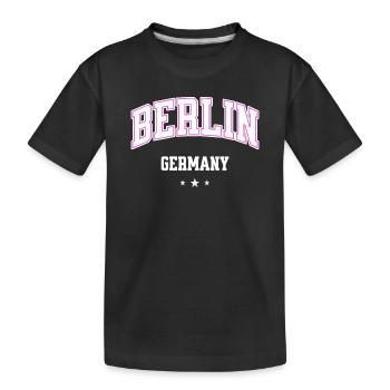 Berlin Pink Varsity Germany - Kids' Premium Organic T-Shirt - black - Front