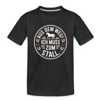En s’écartant vers les chevaux des écuries - T-shirt bio Premium Enfant - noir - Devant