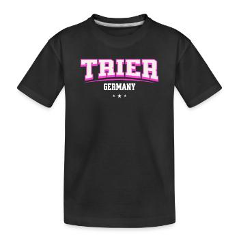 Trier Germany Retro Schriftzug - Kinder Premium Bio T-Shirt - Schwarz - Vorne