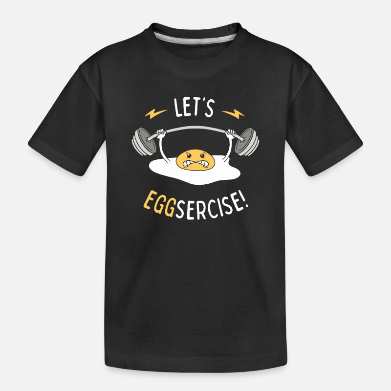 Let's Eggsercise! - Kids' Premium Organic T-Shirt - black
