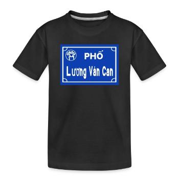 Road sign hanoi vietnam - Kids' Premium Organic T-Shirt - black - Front
