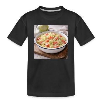 Salade crémeuse de chou et tomate - T-shirt bio Premium Enfant - noir - Devant
