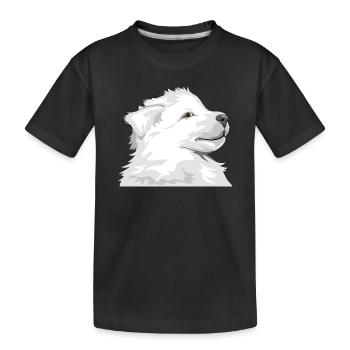 Weißer Welpe - Kinder Premium Bio T-Shirt - Schwarz - Vorne