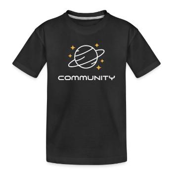 Planet Ringed Unity - Kids' Premium Organic T-Shirt - black - Front