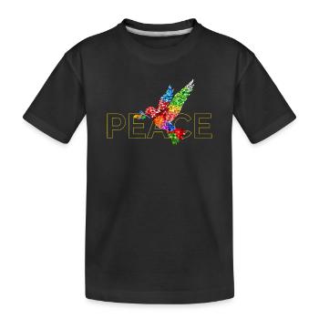 Peace - Kids' Premium Organic T-Shirt - black - Front