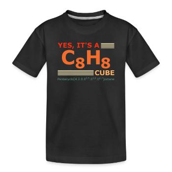 C8H8 Cubane – Yes it's a Cube retro Chemie - Kinder Premium Bio T-Shirt - Schwarz - Vorne