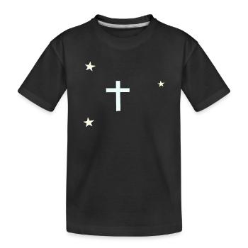 Celestial Cross with Stars - Kids' Premium Organic T-Shirt - black - Front