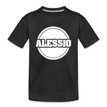 Vorname Alessio - Kinder Premium Bio T-Shirt - Schwarz - Vorne