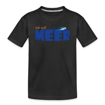IK WIL DE ZEE - Kinderen premium biologisch T-shirt - zwart - Voor