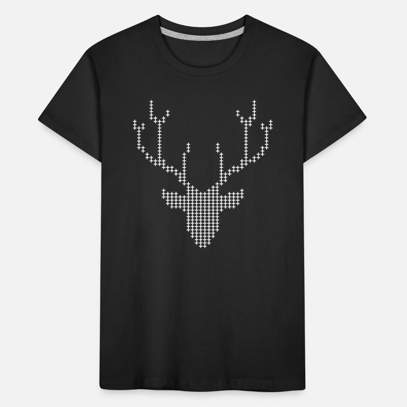 Pixel Deer Antlers Kids' Premium Organic T-Shirt