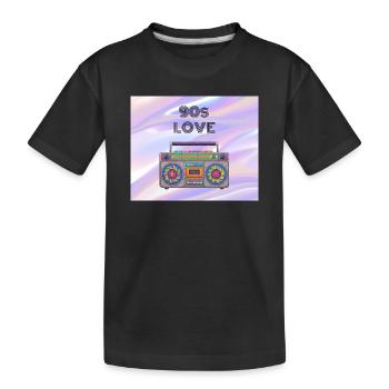 90s Love Boombox - Kids' Premium Organic T-Shirt - black - Front