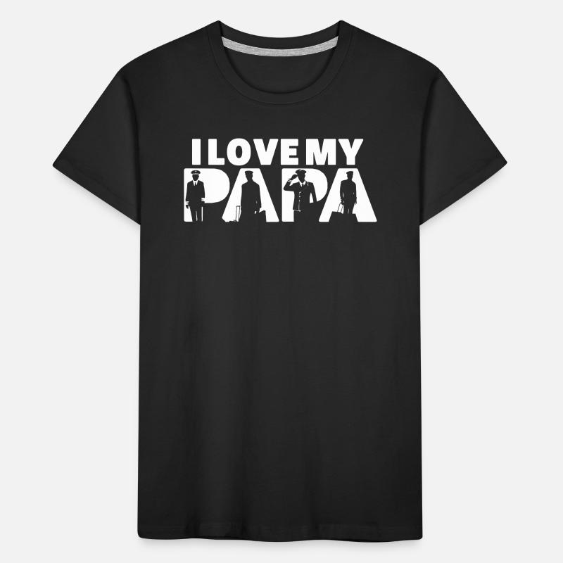 Pilot Airplane Evolution Flight Papa Pilot Dad Kids' Premium Organic T-Shirt