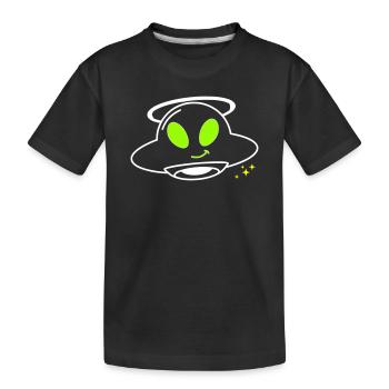 Pilote extraterrestre d’OVNI mignon Kawaii Vector - T-shirt bio Premium Enfant - noir - Devant
