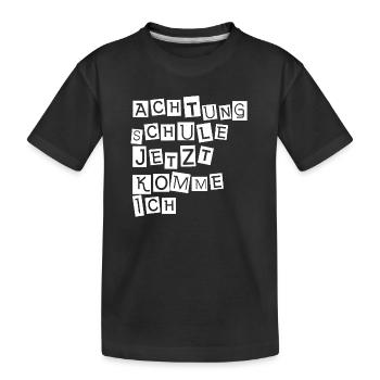 Attention école, j’arrive - T-shirt bio Premium Enfant - noir - Devant