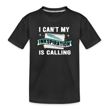 Poetry Slam Tintenspiration Slam-poesie - Kinder Premium Bio T-Shirt - Schwarz - Vorne