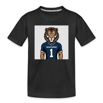 Imprimé du maillot mascotte du Tigre - T-shirt bio Premium Enfant - noir - Devant