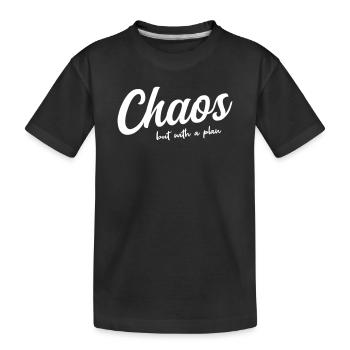 Chaos mit System - Kinder Premium Bio T-Shirt - Schwarz - Vorne