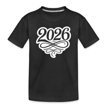 2026 year - Kids' Premium Organic T-Shirt - black - Front