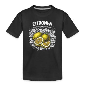 Lemon Power – Illustration rétro de fruits - T-shirt bio Premium Enfant - noir - Devant