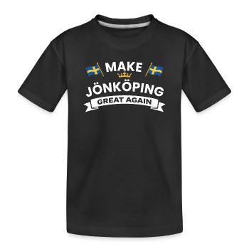Jönköping City Crest Flag - Kinder Premium Bio T-Shirt - Schwarz - Vorne