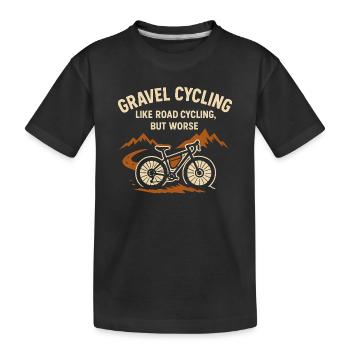Randonnée de Cyclisme de Gravier en Montagne - T-shirt bio Premium Enfant - noir - Devant