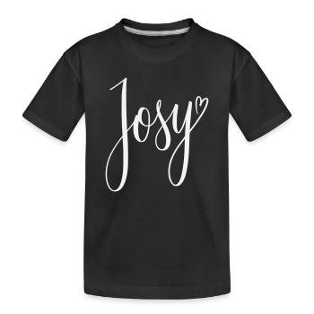 Josy Script Herz-Design - Kinder Premium Bio T-Shirt - Schwarz - Vorne