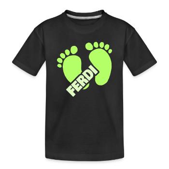 Birth of Ferdi - Kids' Premium Organic T-Shirt - black - Front