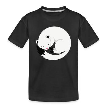 Süßer schlafender Hermelin minimalistischen Stil - Kinder Premium Bio T-Shirt - Schwarz - Vorne