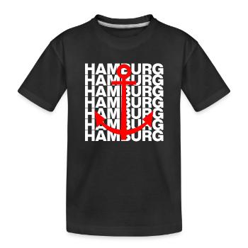 HAMBURG ANKER ROT, HAFEN, MOIN, HH, NORDDEUTSCH - Kinder Premium Bio T-Shirt - Schwarz - Vorne