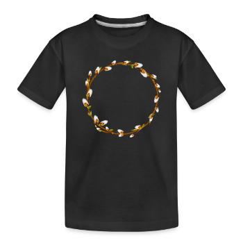 Simple couronne de saule – Décoration printanière - T-shirt bio Premium Enfant - noir - Devant