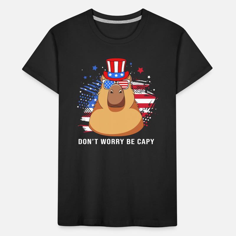 Don't Worry Be Capy Capybara Kids' Premium Organic T-Shirt