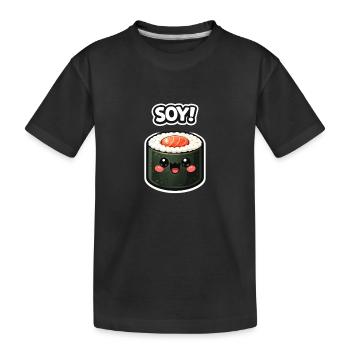 Autocollant de Soja pour le roulé de sushi Kawaii - T-shirt bio Premium Enfant - noir - Devant