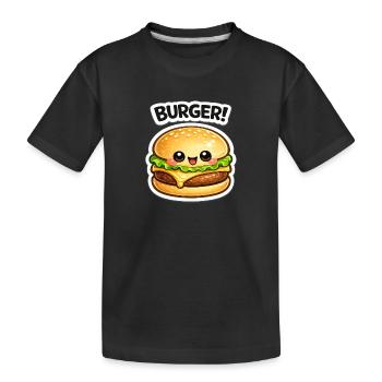 Kawaii Burger Maskottchen Jubel - Kinder Premium Bio T-Shirt - Schwarz - Vorne