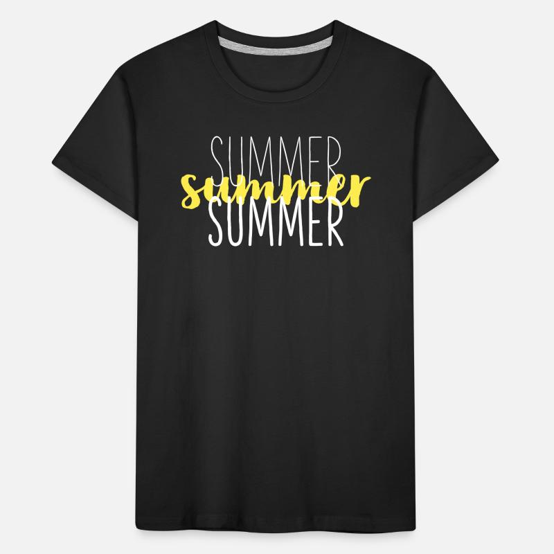 Écriture jaune superposée d’une faute de frappe estivale T-shirt bio Premium Enfant