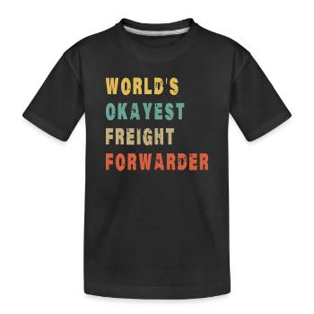 Le transitaire le plus correct du monde - Drôle de logistique - T-shirt bio Premium Enfant - noir - Devant