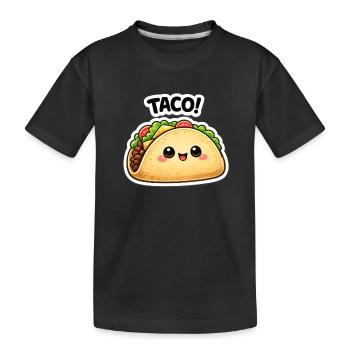 Taco kawaï avec un joli visage - T-shirt bio Premium Enfant - noir - Devant