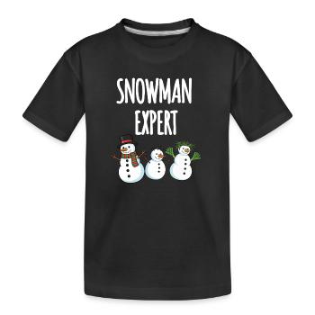 Snowman Expert - Kinder Premium Bio T-Shirt - Schwarz - Vorne