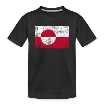 Groenland / Drapeau du Groenland Grunge Rétro Vintage - T-shirt bio Premium Enfant - noir - Devant
