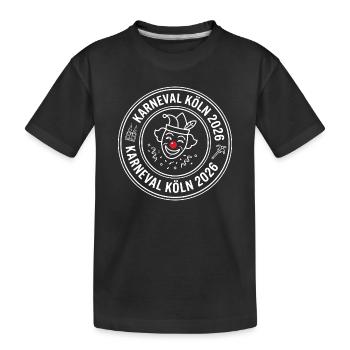 Carnaval de Cologne 2026 – Sceau officiel du bouffon - T-shirt bio Premium Enfant - noir - Devant